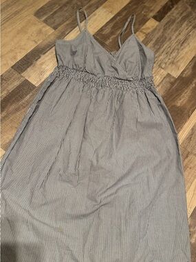 Converse Striped Smocked Maxi Dress - Black & White